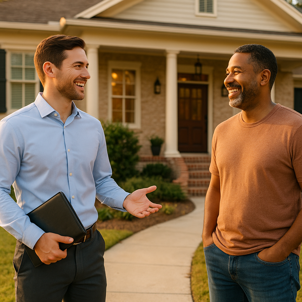Your Mobile Landian listing agent meeting a client