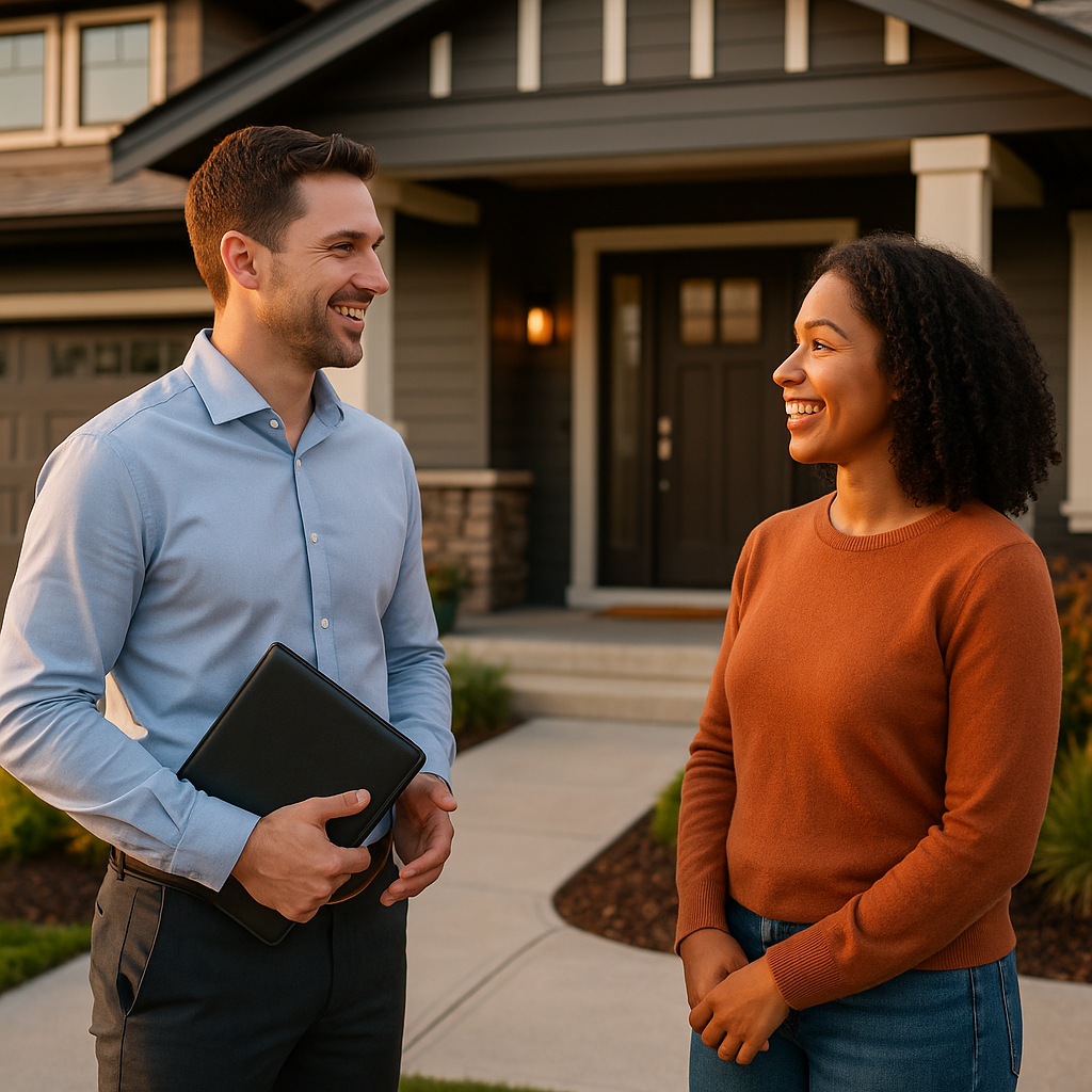 Your Kelowna Landian listing agent meeting a client