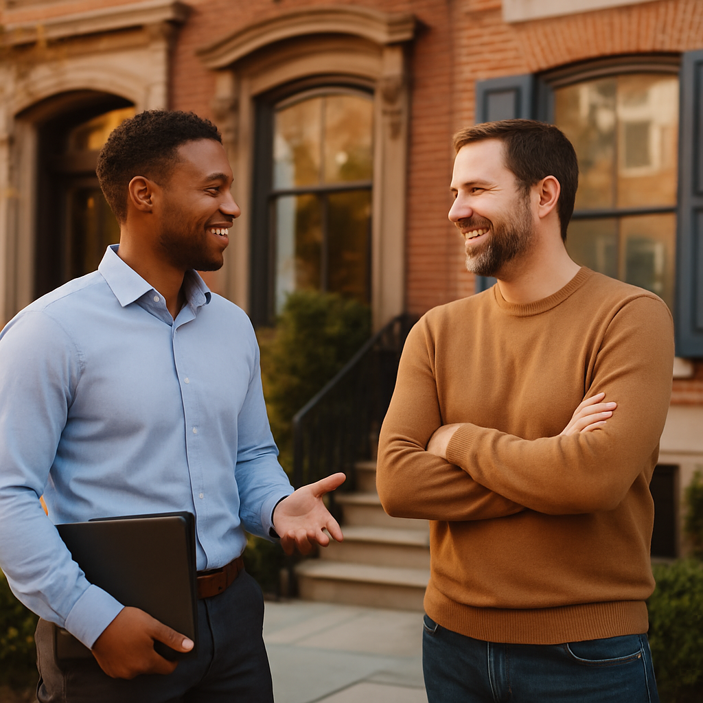 Your Philadelphia Landian listing agent meeting a client