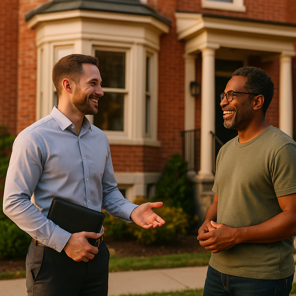 Your Baltimore Landian listing agent meeting a client