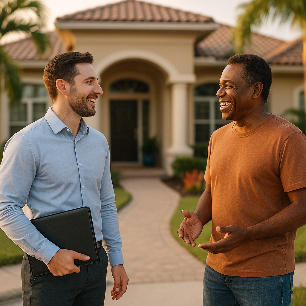 Your Daytona Beach Landian listing agent meeting a client