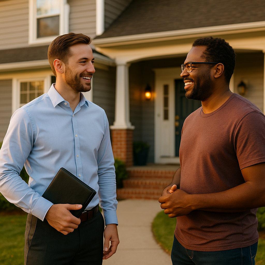 Your Manchester Landian listing agent meeting a client