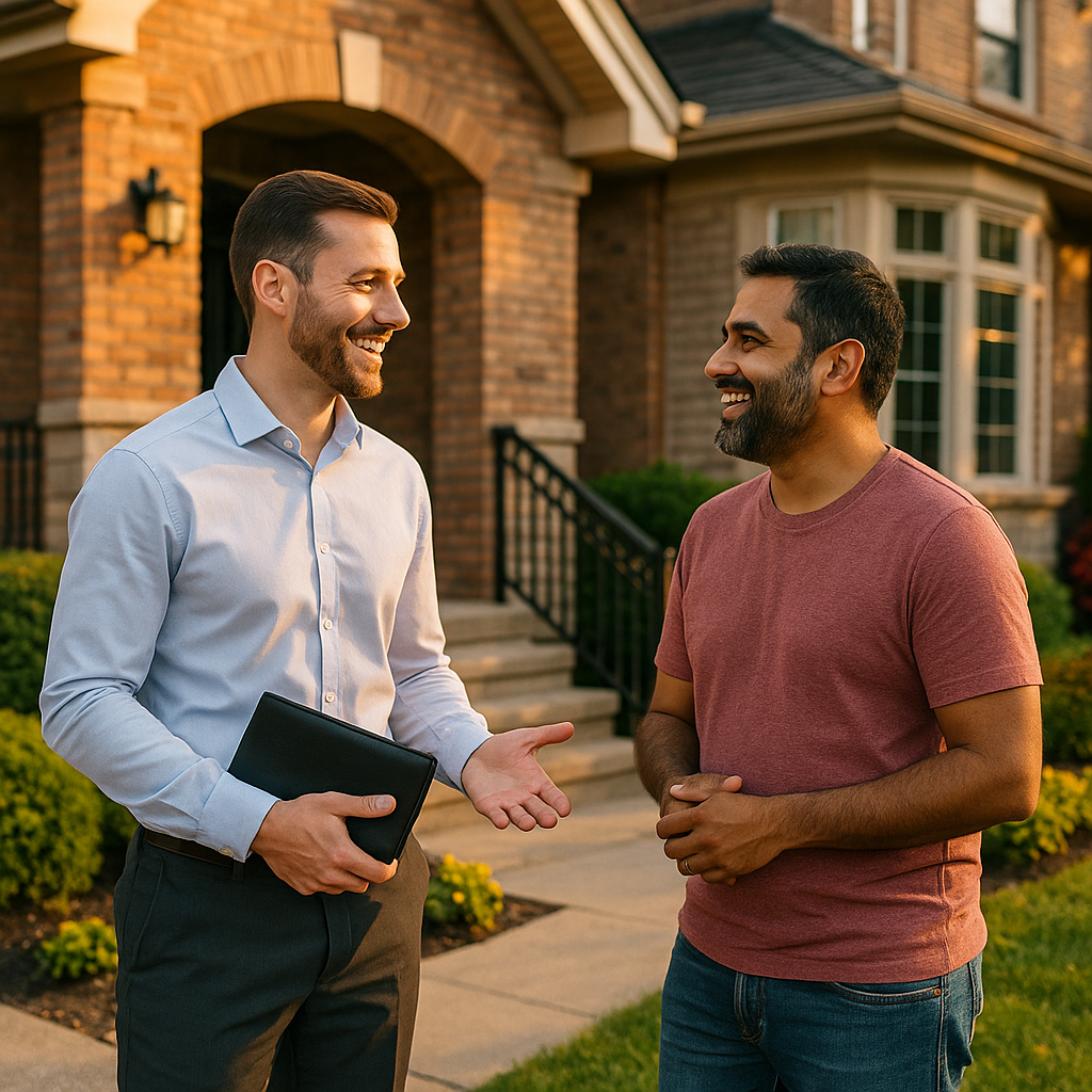 Your Hamilton Landian listing agent meeting a client