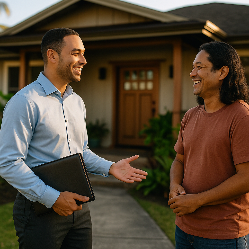 Your Hilo Landian listing agent meeting a client