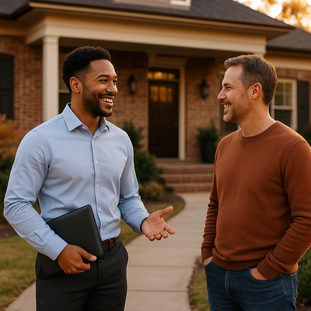 Your Roanoke Landian listing agent meeting a client