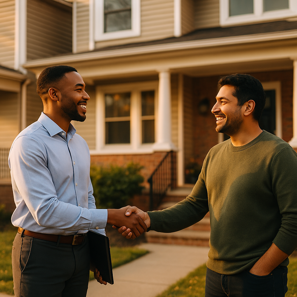 Your Newark Landian listing agent meeting a client