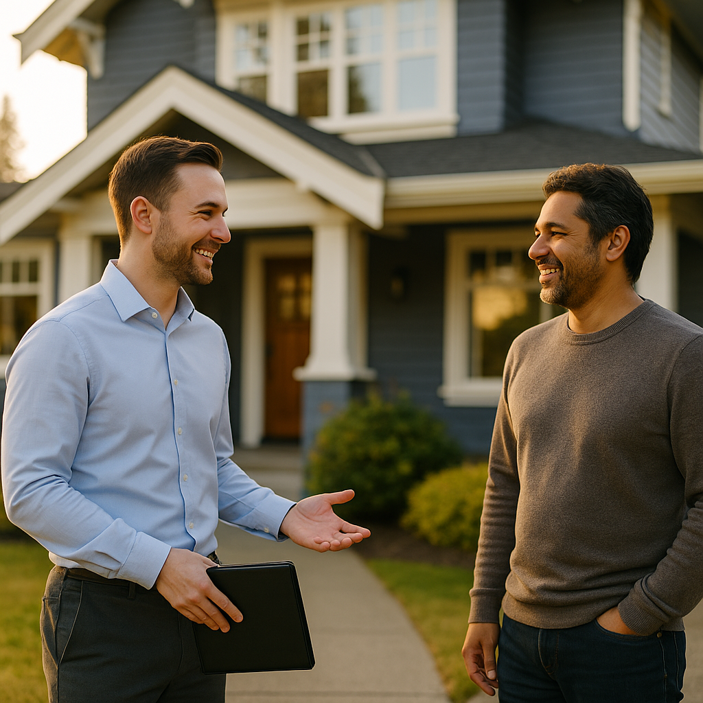 Your Victoria Landian listing agent meeting a client