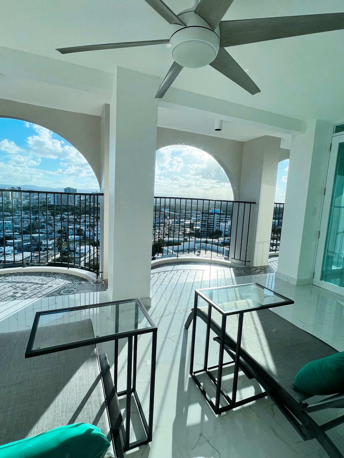 Casa Monteflores bedroom with tropical light